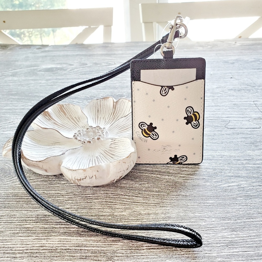 NWT | Coach Id Lanyard With Bee Print - Picture 3 of 7